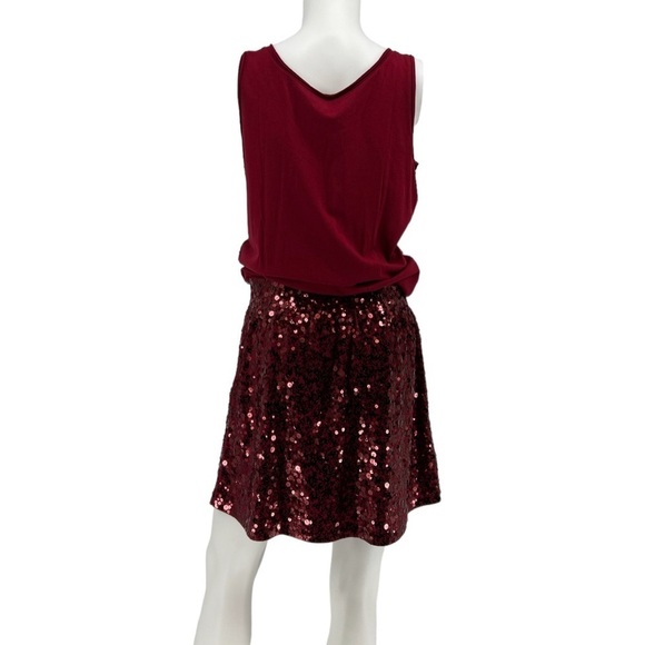 Garnet Hill Red Sequined Tank and Skirt Set Size M - Picture 2 of 10